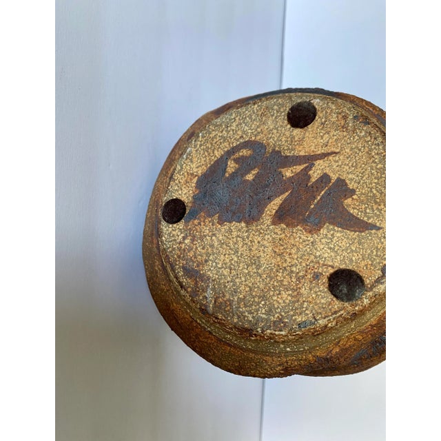 Ceramic Sculptural Signed Studio Pottery Vase For Sale - Image 7 of 8