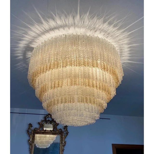 Murano Glass Chandelier by Gino Poli for Aureliano Toso For Sale - Image 10 of 14
