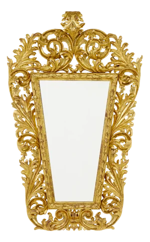 Antique Italian Rococo Carved Giltwood Mirror, 1730