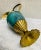 Turquoise Mid Century Modern Turquoise and Brass Oppenheim Israel Pitcher For Sale - Image 8 of 11