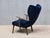 Pragh Armchair in Navy Pierre Frey Velvet from Madsen & Schübel, Denmark, 1950s For Sale - Image 12 of 15