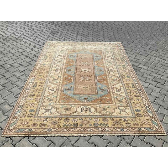 1950's Hand Knotted Turkish Area Rug - 80" X 110" For Sale - Image 11 of 11