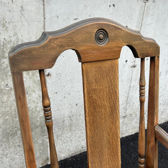 Early 20th Century Early 20th Century Rocking Chair With Bird & Botanical Upholstery For Sale - Image 5 of 9