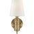 Thomas O'Brien for Visual Comfort Signature Jonathan Sconce in Hand-Rubbed Antique Brass with Linen Shade For Sale