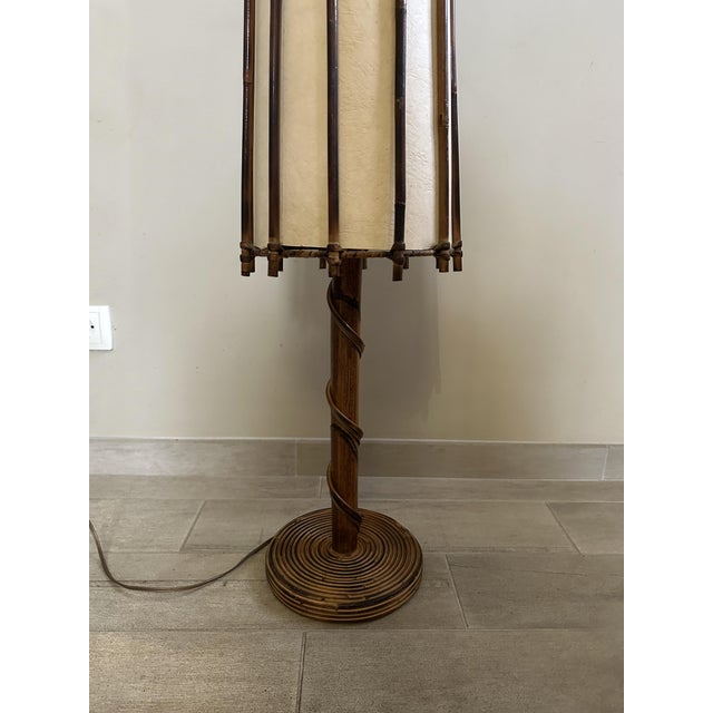 Vintage Rattan Floor Lamp, 1960s For Sale - Image 9 of 18