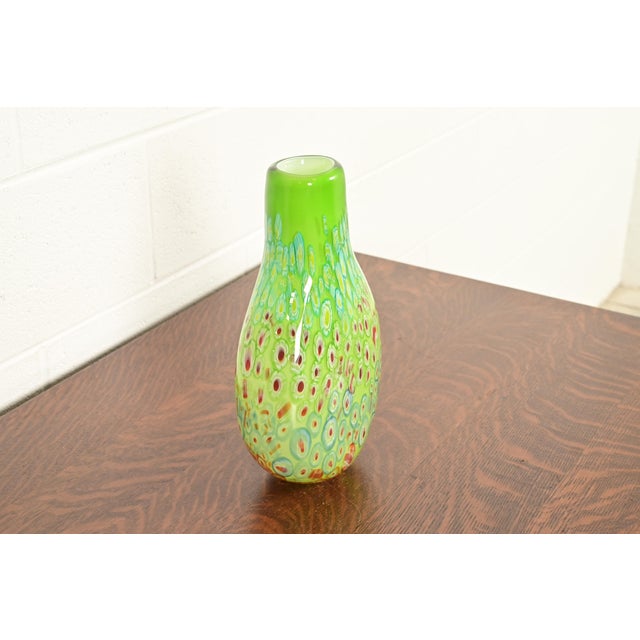 Seguso Vetri d'Arte Ann Primrose Cristalleria d'Arte Italian Millefiori Murano Glass Vase For Sale - Image 4 of 13