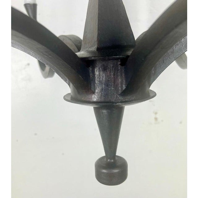 Melissa Levinson Minimalist Wrought Iron Chandelier by Melissa Levinson For Sale - Image 4 of 8