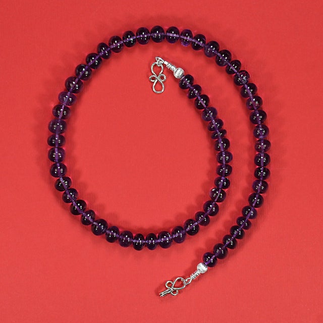 2020s Ajd 18 Inch Glowing Amethyst Rondel Necklace For Sale - Image 5 of 6