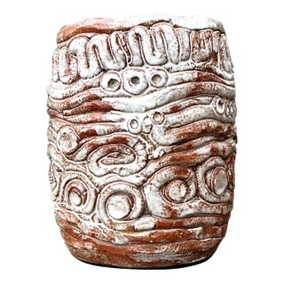 Vintage Original Studio Pottery Coil Vase For Sale