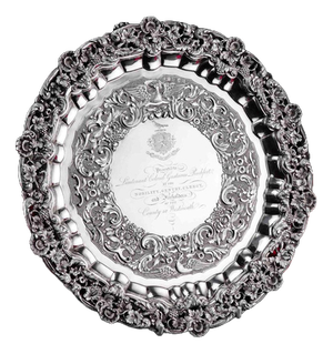 Georgian Sterling Silver Tray with Military Lieutenant Interest by James Fray, 1833