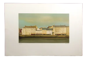 Circa 1970s "Douarnenez" European Architectural Lithograph on Arches Paper Signed and Numbered by Jean Pierre Stauffer