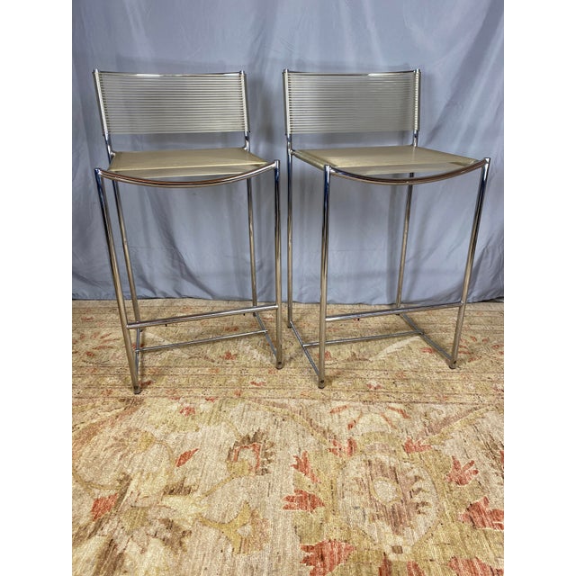 1970s 1970s Mid-Century Italian Chrome Spaghetti Stools Set of 4 For Sale - Image 5 of 9