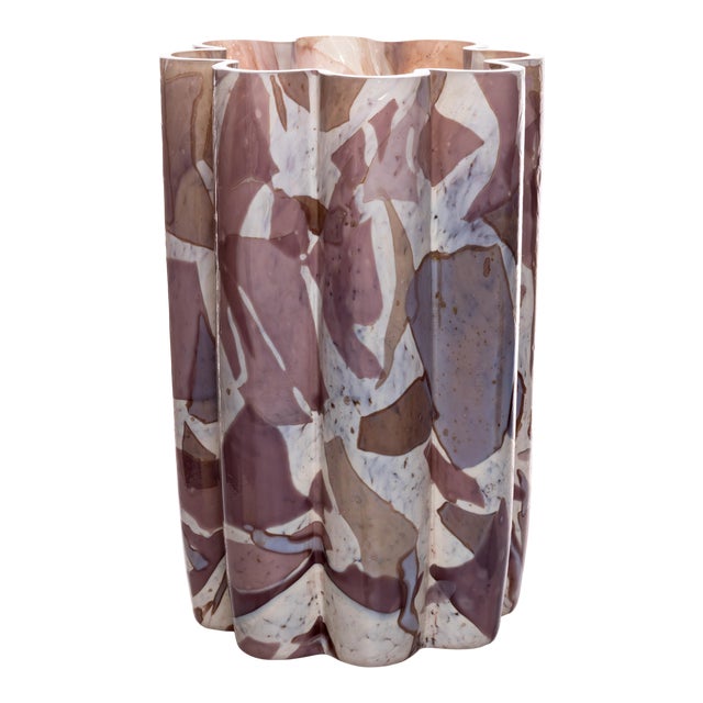 Stories of Italy Nougat Amethyst Bucket Vase For Sale