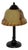 Art Deco Scandinavian Table Lamp with Amber Glass Shade For Sale