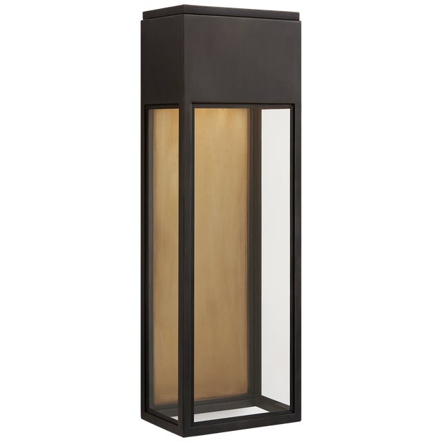 Irvine Large 3/4 Wall Lantern in Bronze with Clear Glass Designer: Chapman & Myers Height: 26.5" Extension: 6.75"...
