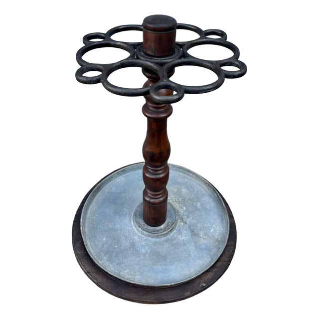 Antique Umbrella Stand in Cast Iron Frame, 1890s For Sale