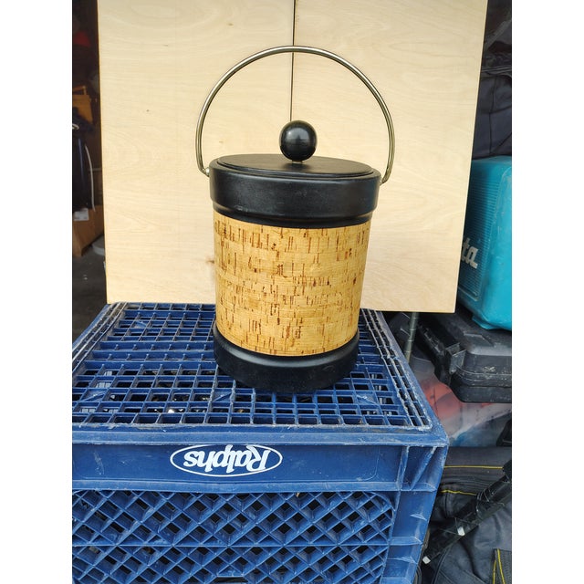 1960s Mid-Century Modern Cork Ice Bucket For Sale - Image 4 of 4