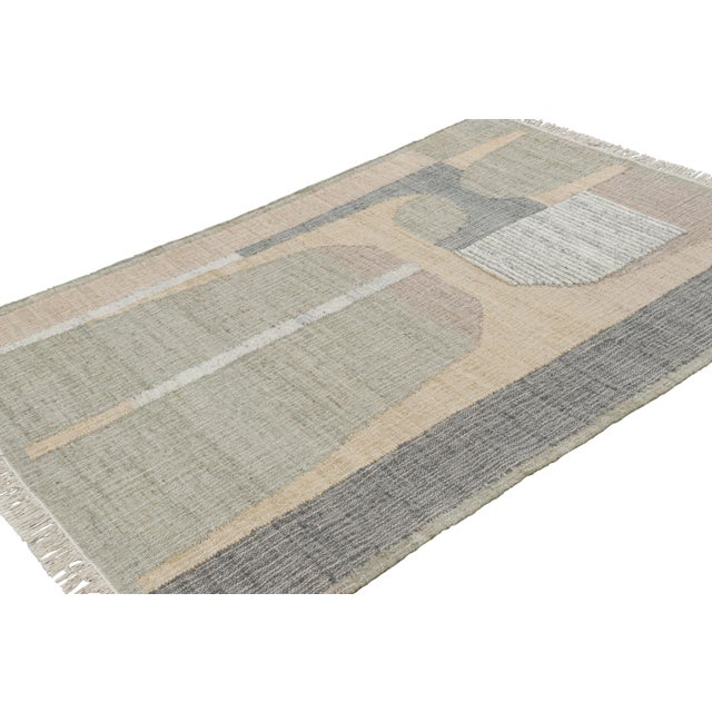 Not Yet Made - Made To Order Rug & Kilim’s Flatweave Rug in Beige with Gray, White & Green Geometric Patterns - 12x15 For Sale - Image 5 of 7