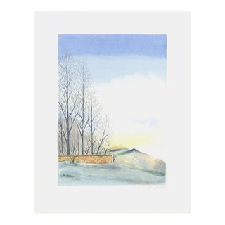 1975 Borris Saillart 'Au bout de la cloture' Contemporary Blue,White Etching For Sale