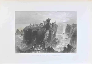 William Henry Bartlett, Dunnottar Castle, Stonehaven, Etching, 1845