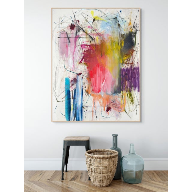 Abstract Contemporary Abstract Mixed Media on Canvas "Untitled 41_24" by Ludovic Dervillez For Sale - Image 3 of 4