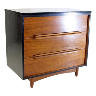 Mid-Century Modern Teak Dresser with Ebonized Frame, Italy, 1950s For Sale