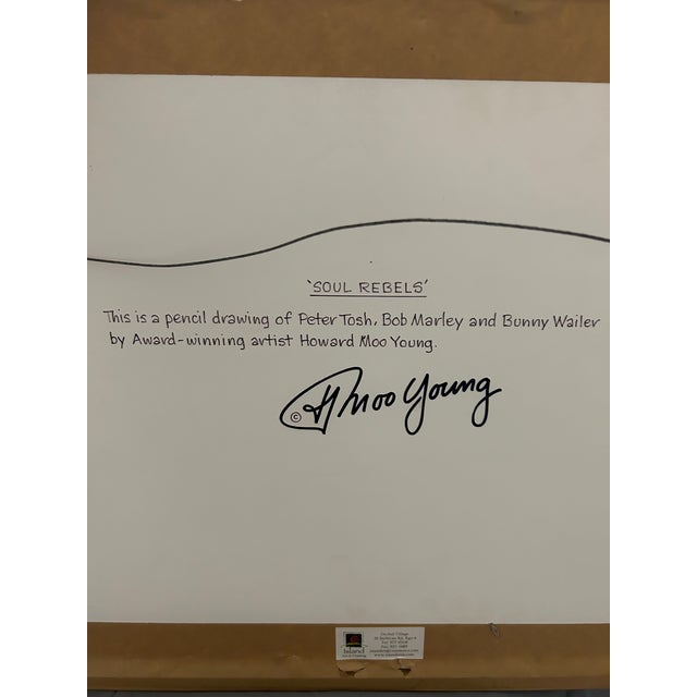 Ebony Howard Moo Young Original Pencil Drawing – Bob Marley, Peter Tosh & Bunny Wailer, Signed For Sale - Image 8 of 10
