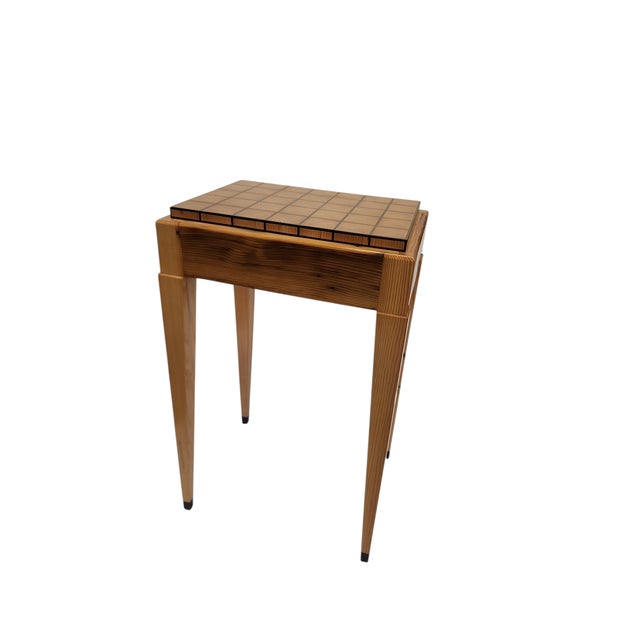 Reclaimed Old Growth Pine Parquetry Side Table For Sale - Image 13 of 17