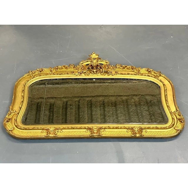 French 19th/ 20th Century Giltwood Wall / Console / Pier Mirror, Rectangular For Sale - Image 3 of 9