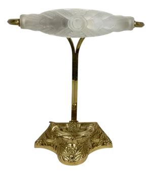 Art Deco Table Lamp in Gilt Bronze and Frosted Glass, France, 1920s
