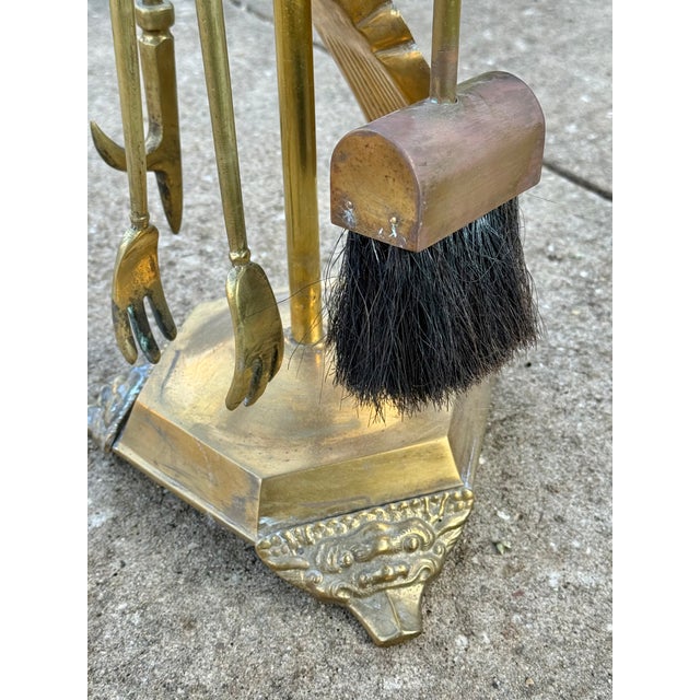 Gothic Victorian 19th Century Fireplace Tools, Complete Set of 5 For Sale - Image 10 of 13