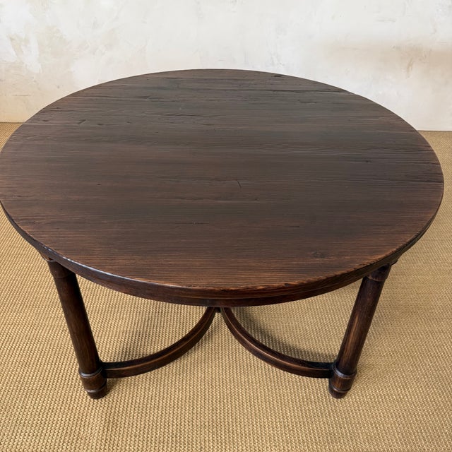 Wood Canterbury Reclaimed Elm Dining Table – Rich Walnut Finish For Sale - Image 7 of 14