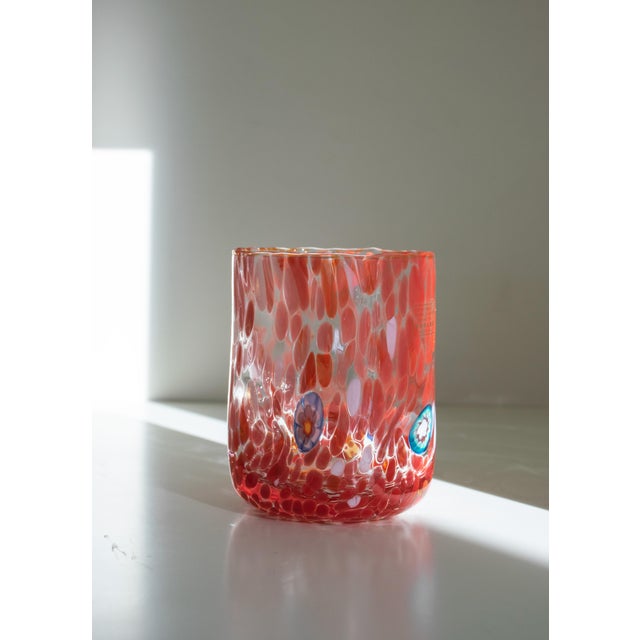 Red Murano Glasses by Mariana Iskra, Set of 7 For Sale - Image 8 of 9