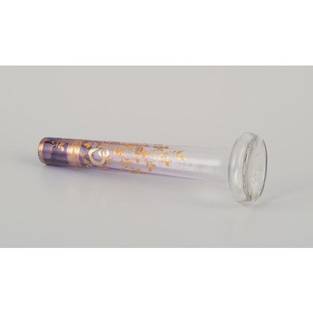 Bohemia Art Glass Vase with Tall and Narrow-Neck by Moser Karlsbad, 1920s For Sale - Image 8 of 10