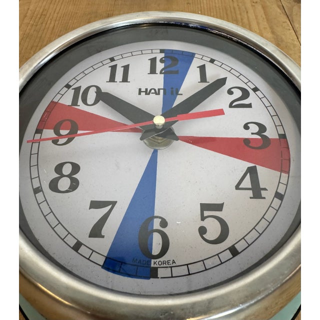 Vintage Blue Navy Wall Clock from Hanil, 1980s For Sale - Image 14 of 18