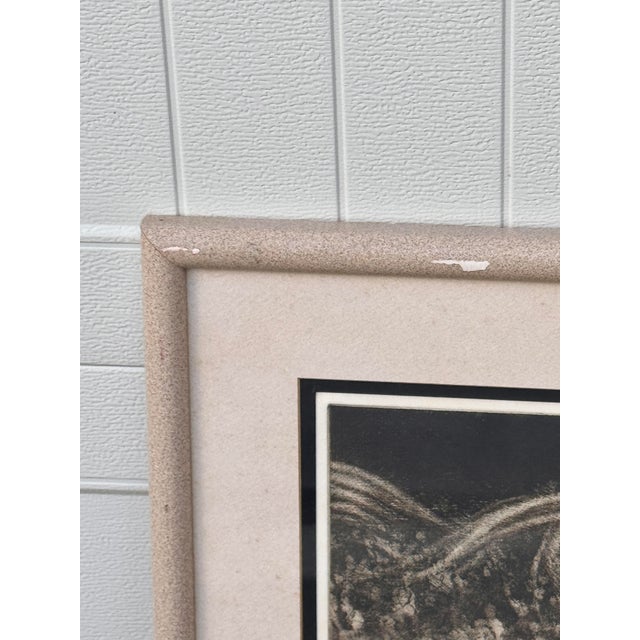 Printmaking Materials Vintage Michigan Wolverine Basketball 1987 Takeshi Yamada Framed Intaglio Print For Sale - Image 7 of 11
