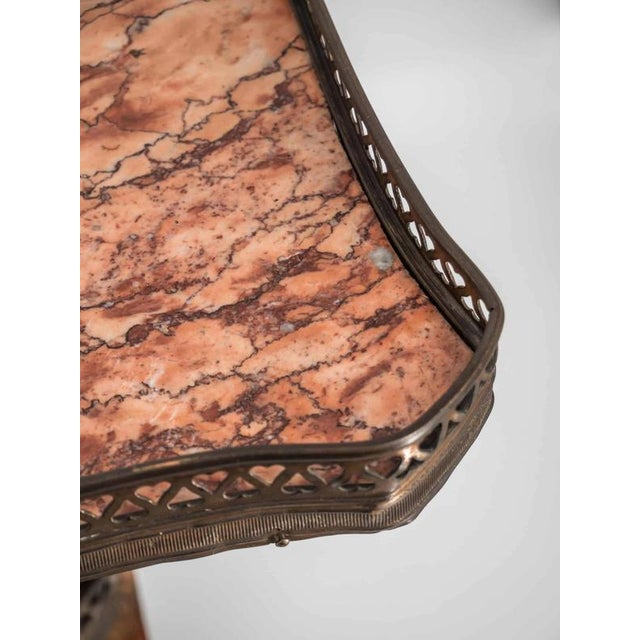 Antique Side Table in Marble and Brass, 1920s For Sale - Image 10 of 16