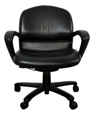 1990’s Postmodern Steelcase Black Leather Office Desk Chair