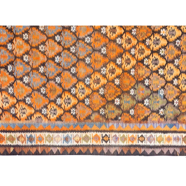 1930s Early 20th Century Persian Qazvin Kilim Rug For Sale - Image 5 of 15
