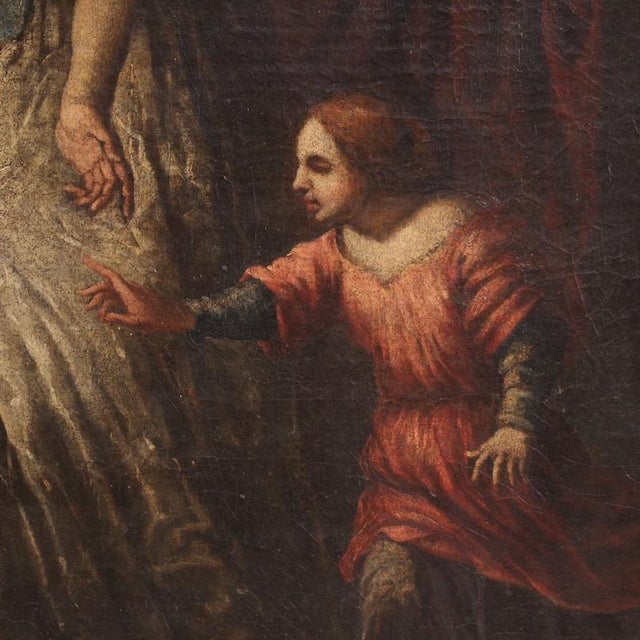 Genoese School Artist, Moses Saved from the Waters, 1670, Oil Painting on Canvas For Sale - Image 7 of 16