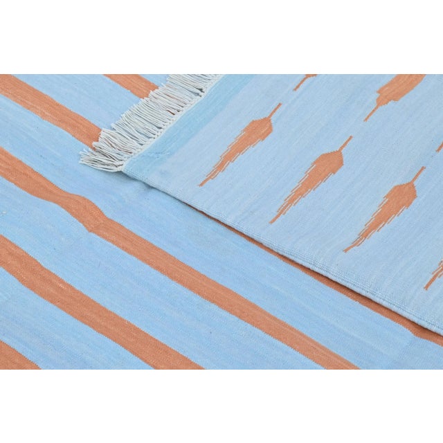 Casa Cosima Amritsar Rug, 10' x 14', Light Blue and Terra Cotta For Sale - Image 4 of 6