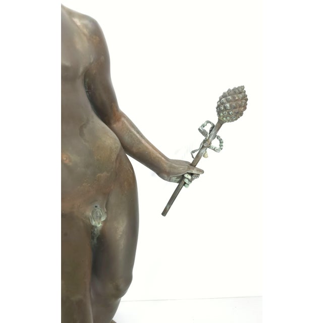 Metal Large 34" Antique Grand Tour Mythological Roman Bronze Sculpture of Pan or a Youthful Faun For Sale - Image 7 of 18