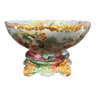 Belle Epoch Rococo Revival Limoges Centerpiece Bowl & Stand For Sale