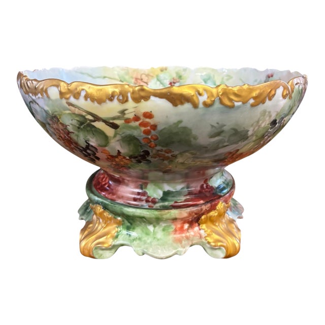 Belle Epoch Rococo Revival Limoges Centerpiece Bowl & Stand For Sale