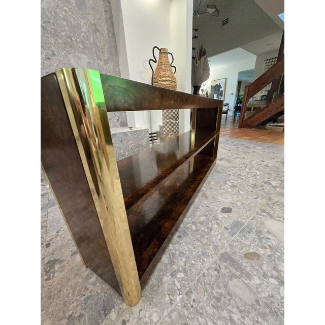 Mid 20th Century Beautiful Burl and Golden Brass Sideboard by Century Furniture, Attributed For Sale - Image 10 of 16
