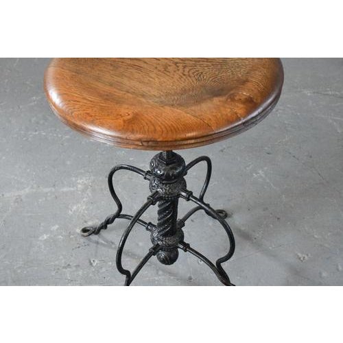 Adjustable Stool by Tonk Brothers, New York, 1900 For Sale - Image 12 of 15