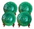 Large Green Leaf Plates from Gien, 1950s, Set of 4 For Sale