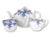 English Shelley “Dainty Blue” Bone China Tea Set , 3 Pc For Sale - Image 3 of 6