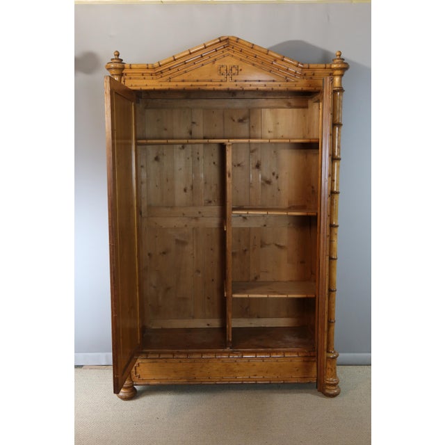 Antique Pitchpin Armoire, 1890s For Sale - Image 5 of 12