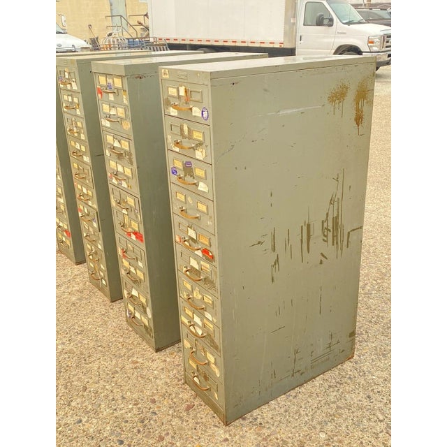 Vintage Columbia Steel Equip Gray Metal 10 Drawer Industrial File Cabinet (A) For Sale - Image 11 of 15